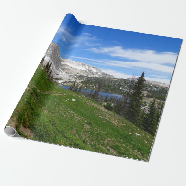 Scenic Hiking Snowy Range Mountain Summit Wyoming Wrapping Paper (Unrolled)