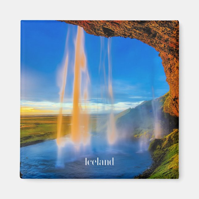 Scenic Iceland, skogafoss photographWa Magnet (Front)