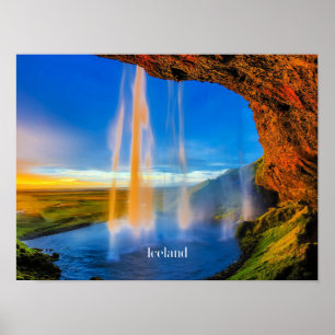 Scenic Iceland, skogafoss photographWa Poster