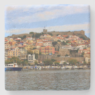 Scenic in Molyvos, Northan Greece Sq Coaster