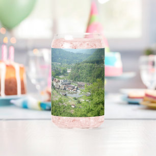 Scenic Japanese Mountain Village Luggage Tag Can Glass