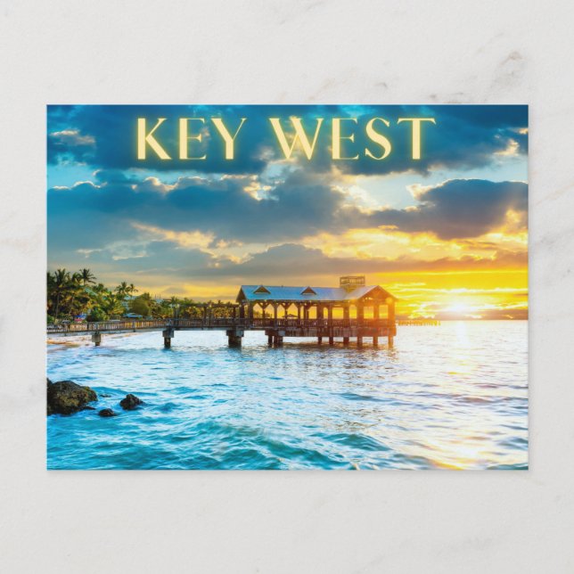 Scenic Key West Pier   Postcard (Front)