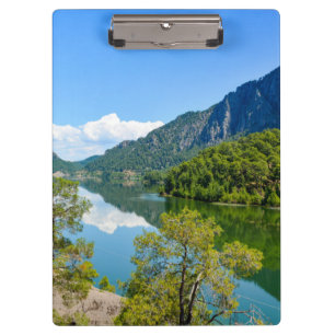 Scenic Lake Mountain Reflection Photo Clipboard