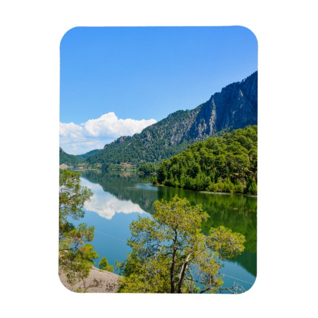 Scenic Lake Mountain Reflection Photo Magnet (Vertical)