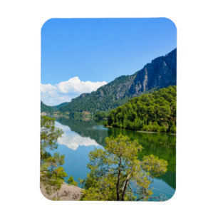 Scenic Lake Mountain Reflection Photo Magnet