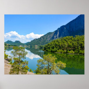 Scenic Lake Mountain Reflection Poster