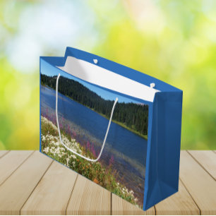 Scenic Lake with Wildflowers Large Gift Bag