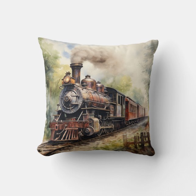Scenic Landscape a Victorian Train Cushion (Front)