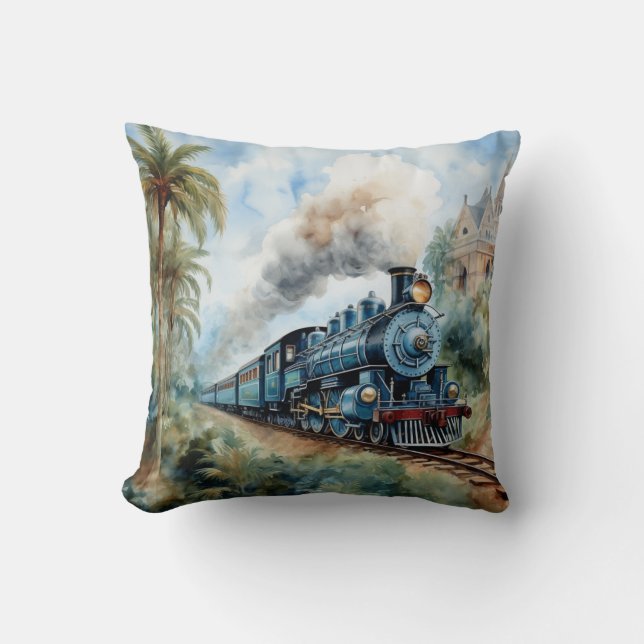 Scenic Landscape a Victorian Train Cushion (Front)