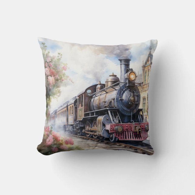 Scenic Landscape a Victorian Train Cushion (Front)