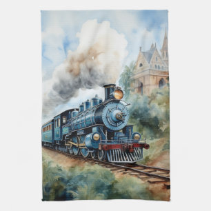 Scenic Landscape a Victorian Train Tea Towel