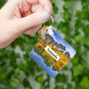 Scenic Landscape Forest and Mountains Key Ring