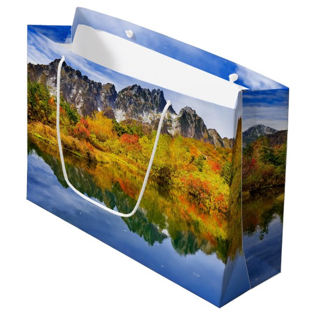 Scenic Landscape Forest and Mountains Large Gift Bag (Front Angled)