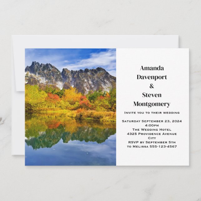 Scenic Landscape Mountains Lake Forest Wedding Invitation (Front)