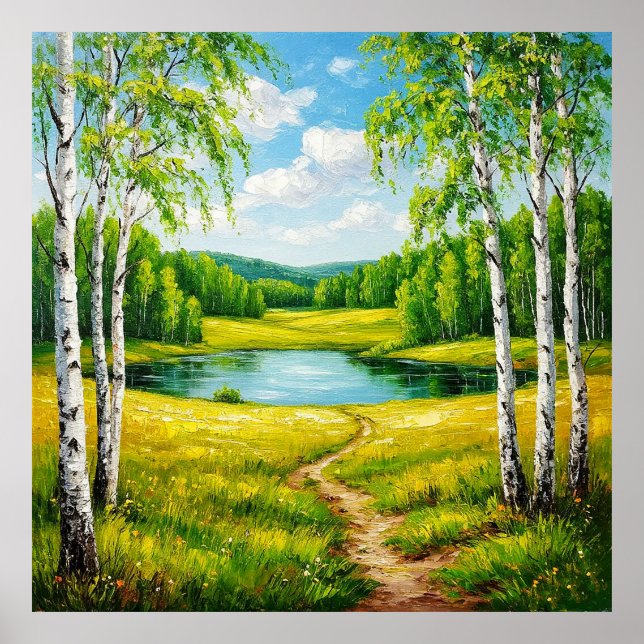 Scenic Landscape of a Serene Lake Poster (Front)