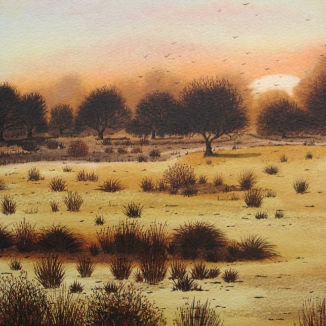 scenic landscape sunset over woodland plains art jigsaw puzzle (Creator Uploaded)