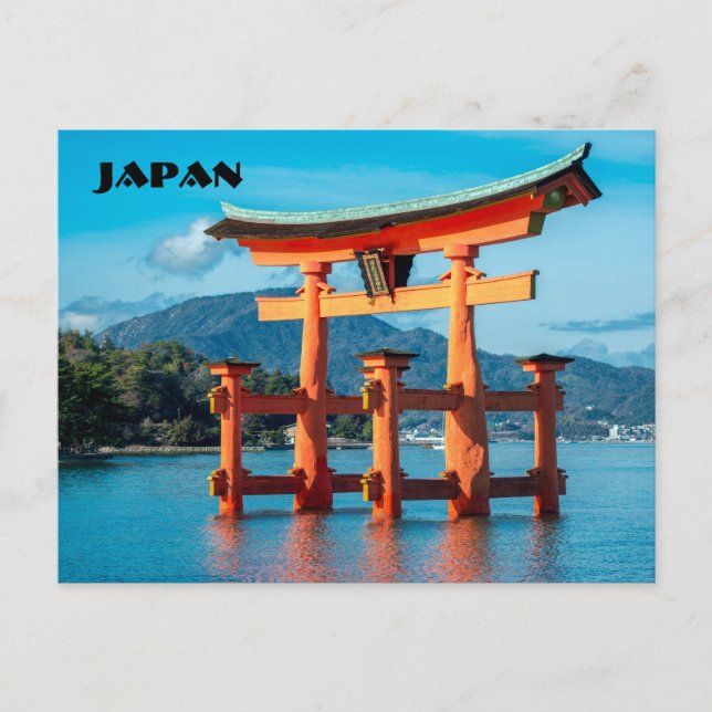 Scenic Landscape with Japanese Torii Gate Postcard (Front)