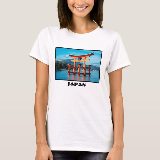 Scenic Landscape with Japanese Torii Gate T-Shirt (Front)