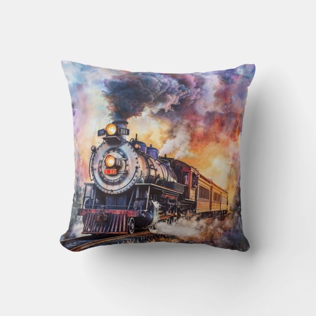 Scenic Landscape with Train Cushion (Front)