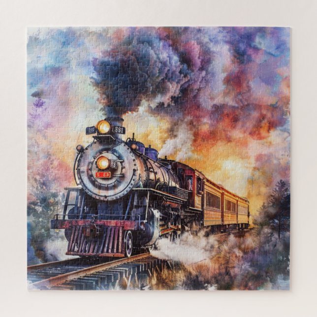 Scenic Landscape with Train Jigsaw Puzzle (Vertical)