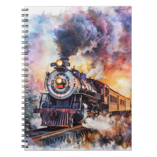 Scenic Landscape with Train Notebook