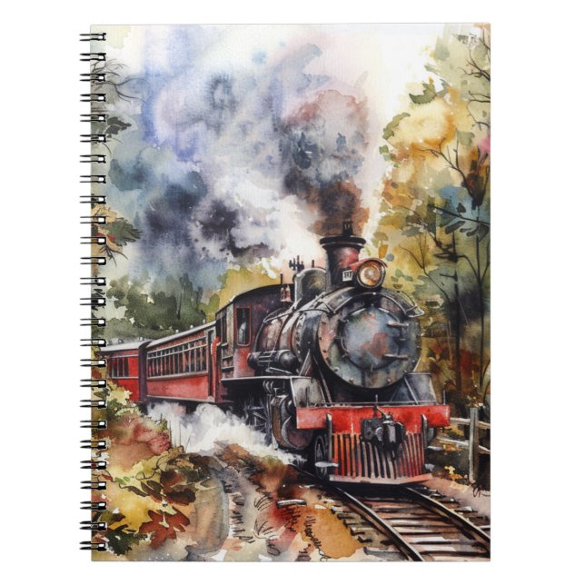 Scenic Landscape with Train Notebook (Front)