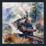 Scenic Landscape with Train Poster<br><div class="desc">A lovely mountain landscape with a steam train</div>