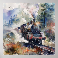 Scenic Landscape with Train