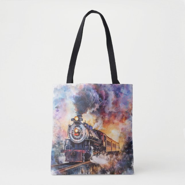 Scenic Landscape with Train Tote Bag (Front)