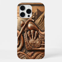 Scenic Leather-Style Motorcycle Art