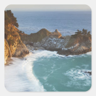 Scenic McWay Falls tumbles into the beach and 2 Square Sticker