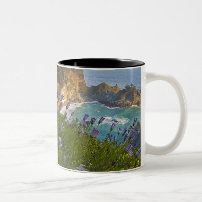 Scenic McWay Falls tumbles into the beach and Two-Tone Coffee Mug (Right)
