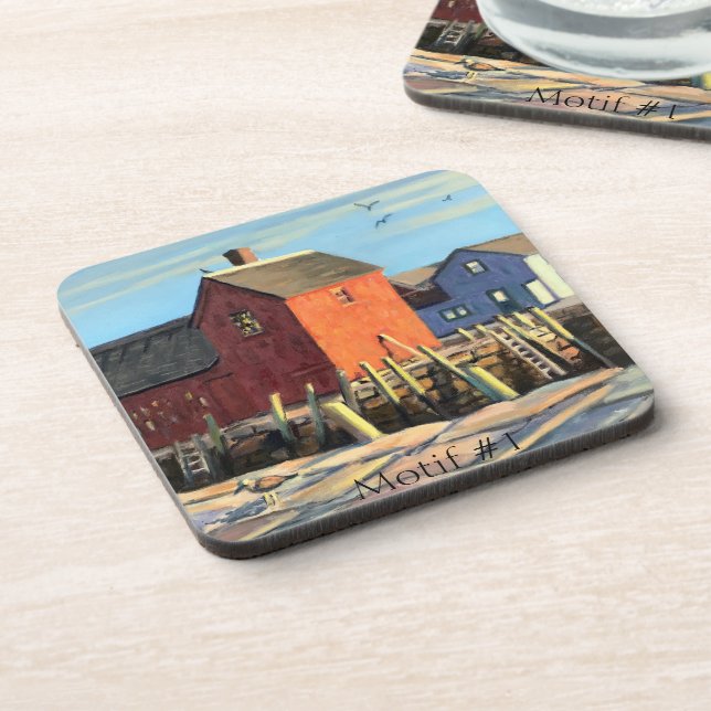 Scenic Motif #1 Rockport Fishing Shack Coaster (Left Side)