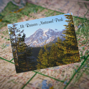 Scenic Mount Rainier Travel Photo Postcard