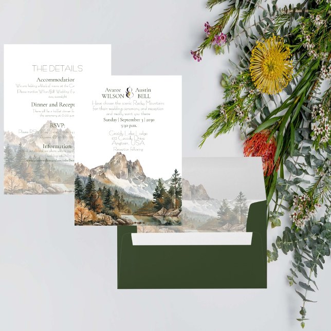 Scenic Mountain and Lake Wedding Invitation (Creator Uploaded)