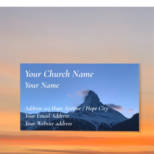 Scenic Mountain Christian Religious Church Pastor  Business Card (Personalize this custom business card or invitation card with Church, name or Chrisitian Bible verse)