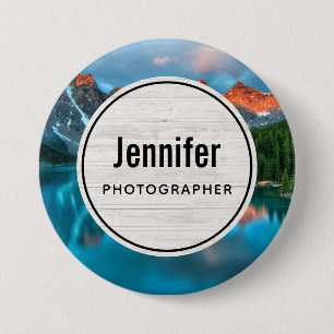 Scenic Mountain & Lake Landscape Photograph 7.5 Cm Round Badge