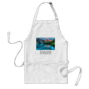 Scenic Mountain & Lake Landscape Photograph Adult  Standard Apron