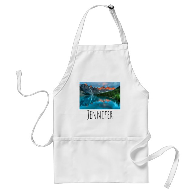 Scenic Mountain & Lake Landscape Photograph Adult  Standard Apron (Front)