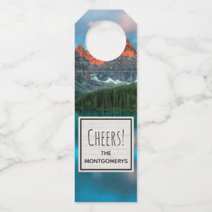 Scenic Mountain & Lake Landscape Photograph Bottle Tag