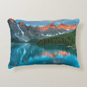 Scenic Mountain & Lake Landscape Photograph Decorative Cushion