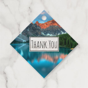 Scenic Mountain & Lake Photograph Thank You Favour Tags