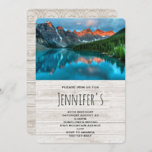 Scenic Mountain Landscape Photograph Birthday Invitation