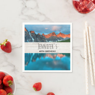 Scenic Mountain Landscape Photograph Birthday Napkin