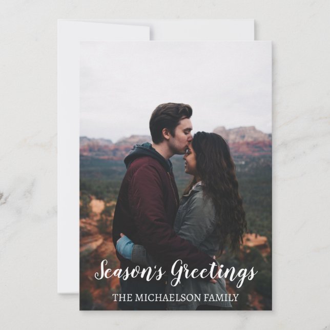 Scenic Mountain Season's Greetings Christmas Holiday Card (Front)