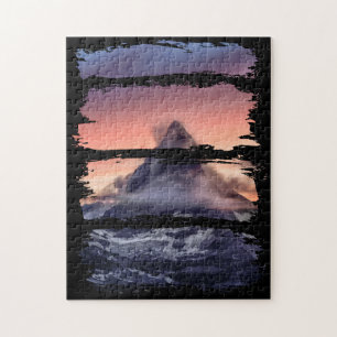 Scenic Mountain Sky Scenery Pretty Nature Modern Jigsaw Puzzle