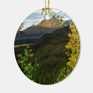 Scenic Mountain Vista at Estes Park Ceramic Ornament
