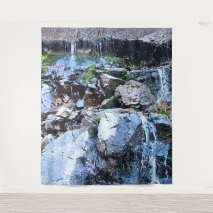 Scenic Mountain Waterfall - Wild Nature Romania Tapestry