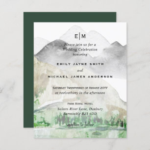 Scenic Mountains Evergreens Winter Wedding Rustic