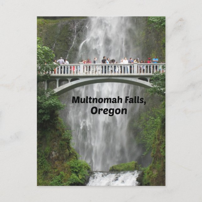 Scenic Multnomah Falls in Oregon Postcard (Front)